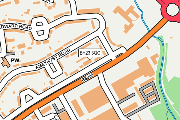 BH23 3QG map - OS OpenMap – Local (Ordnance Survey)