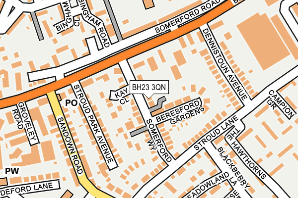 BH23 3QN map - OS OpenMap – Local (Ordnance Survey)