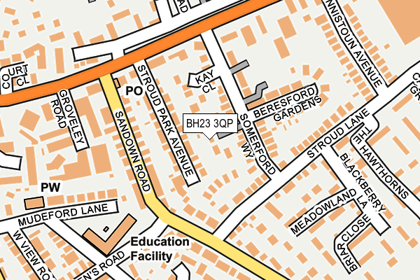 BH23 3QP map - OS OpenMap – Local (Ordnance Survey)
