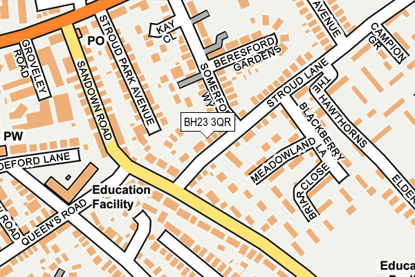 BH23 3QR map - OS OpenMap – Local (Ordnance Survey)