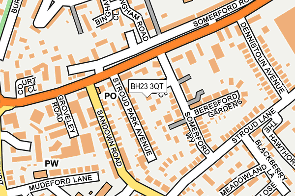 BH23 3QT map - OS OpenMap – Local (Ordnance Survey)