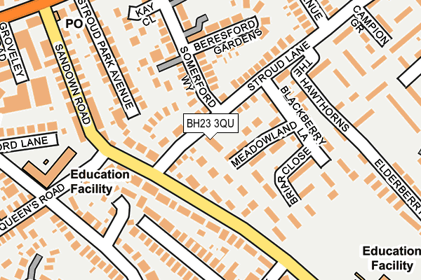BH23 3QU map - OS OpenMap – Local (Ordnance Survey)