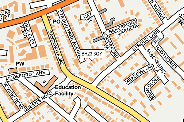 BH23 3QY map - OS OpenMap – Local (Ordnance Survey)