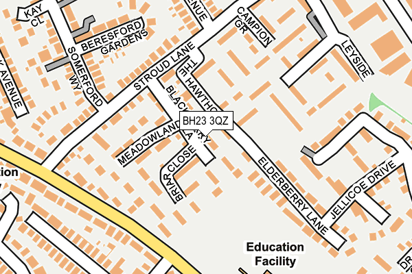 BH23 3QZ map - OS OpenMap – Local (Ordnance Survey)