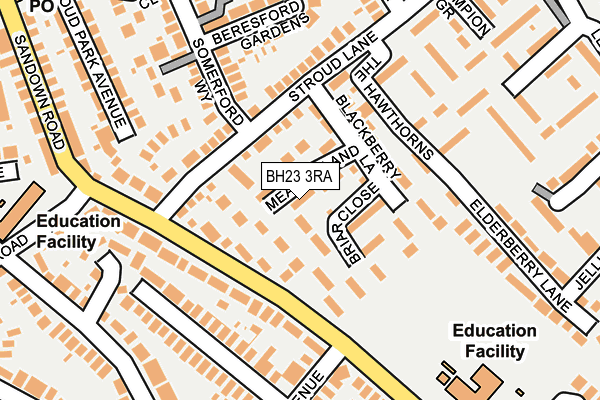 BH23 3RA map - OS OpenMap – Local (Ordnance Survey)