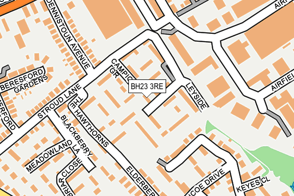 BH23 3RE map - OS OpenMap – Local (Ordnance Survey)