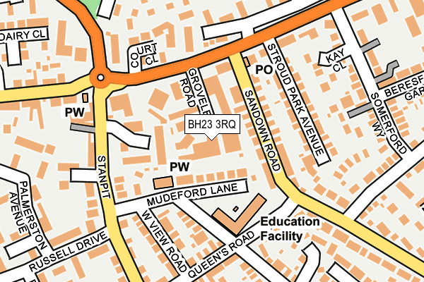 BH23 3RQ map - OS OpenMap – Local (Ordnance Survey)