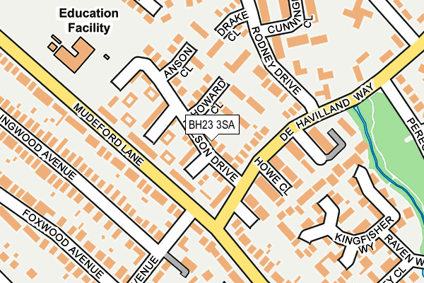 BH23 3SA map - OS OpenMap – Local (Ordnance Survey)