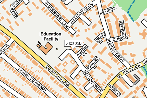 BH23 3SD map - OS OpenMap – Local (Ordnance Survey)
