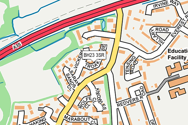 BH23 3SR map - OS OpenMap – Local (Ordnance Survey)