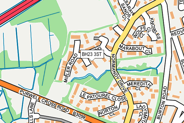BH23 3ST map - OS OpenMap – Local (Ordnance Survey)