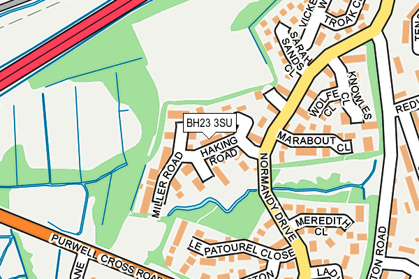 BH23 3SU map - OS OpenMap – Local (Ordnance Survey)