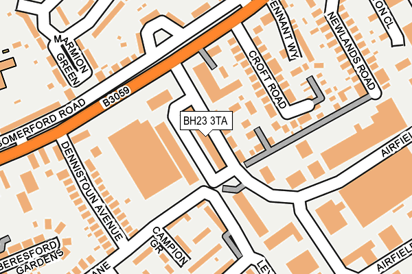 BH23 3TA map - OS OpenMap – Local (Ordnance Survey)