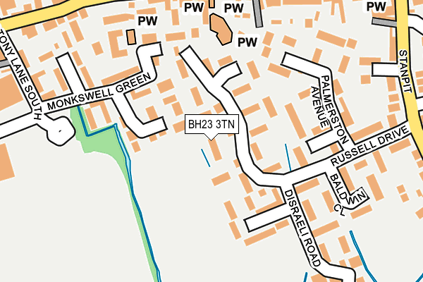 BH23 3TN map - OS OpenMap – Local (Ordnance Survey)
