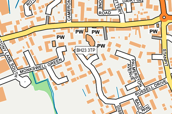 BH23 3TP map - OS OpenMap – Local (Ordnance Survey)