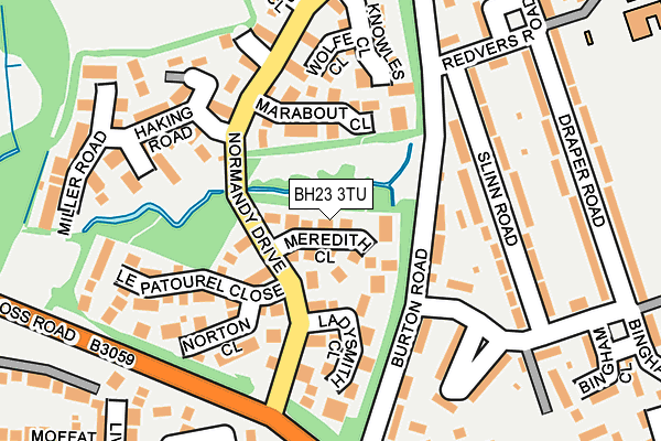 BH23 3TU map - OS OpenMap – Local (Ordnance Survey)