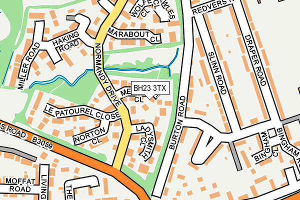 BH23 3TX map - OS OpenMap – Local (Ordnance Survey)