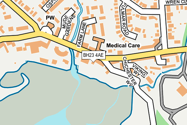 BH23 4AE map - OS OpenMap – Local (Ordnance Survey)