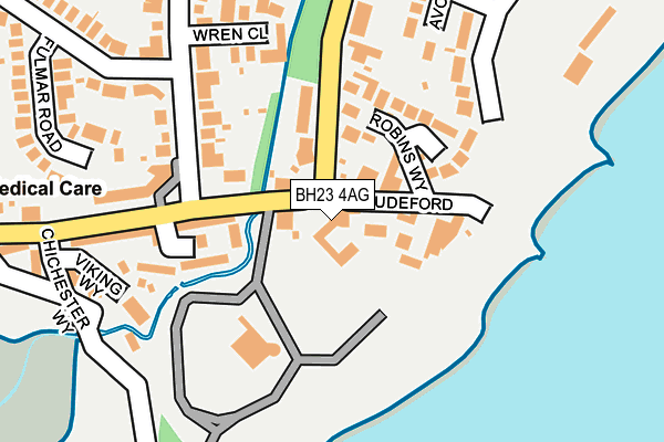 BH23 4AG map - OS OpenMap – Local (Ordnance Survey)