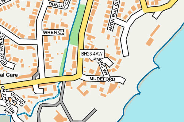 BH23 4AW map - OS OpenMap – Local (Ordnance Survey)
