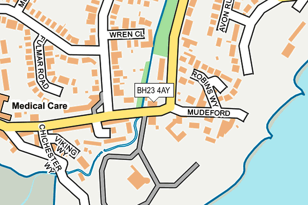 BH23 4AY map - OS OpenMap – Local (Ordnance Survey)