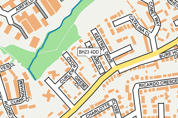 BH23 4DD map - OS OpenMap – Local (Ordnance Survey)