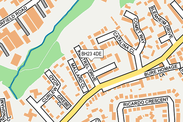 BH23 4DE map - OS OpenMap – Local (Ordnance Survey)