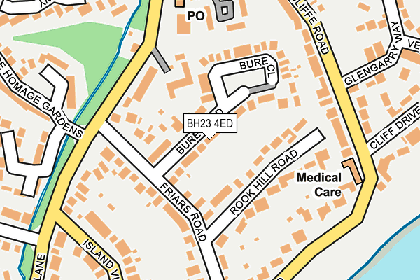BH23 4ED map - OS OpenMap – Local (Ordnance Survey)