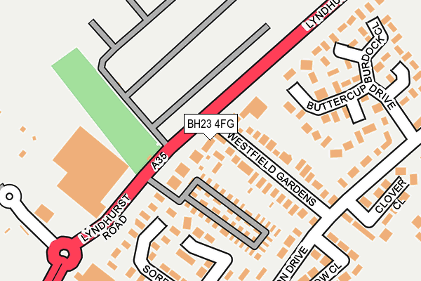 BH23 4FG map - OS OpenMap – Local (Ordnance Survey)