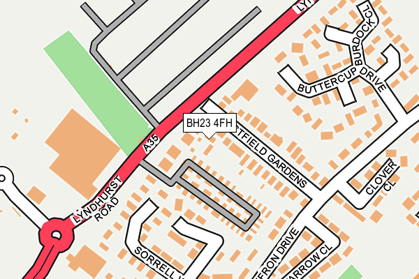 BH23 4FH map - OS OpenMap – Local (Ordnance Survey)