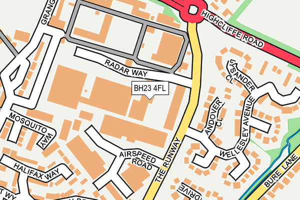 BH23 4FL map - OS OpenMap – Local (Ordnance Survey)