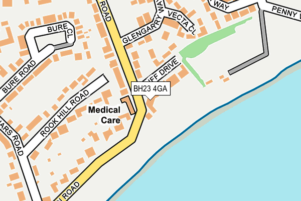 BH23 4GA map - OS OpenMap – Local (Ordnance Survey)