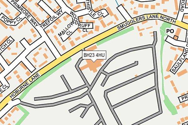 BH23 4HU map - OS OpenMap – Local (Ordnance Survey)