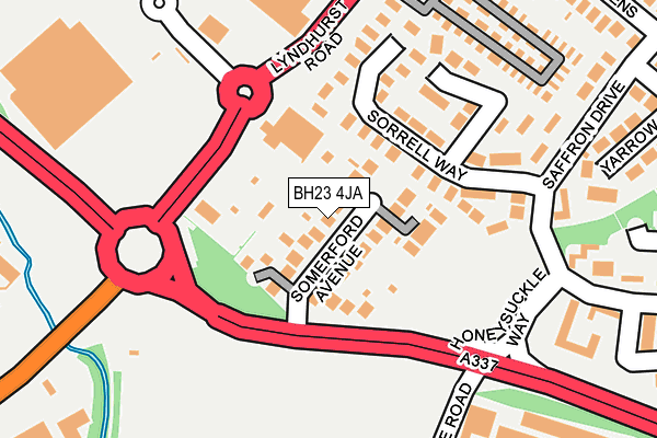 BH23 4JA map - OS OpenMap – Local (Ordnance Survey)