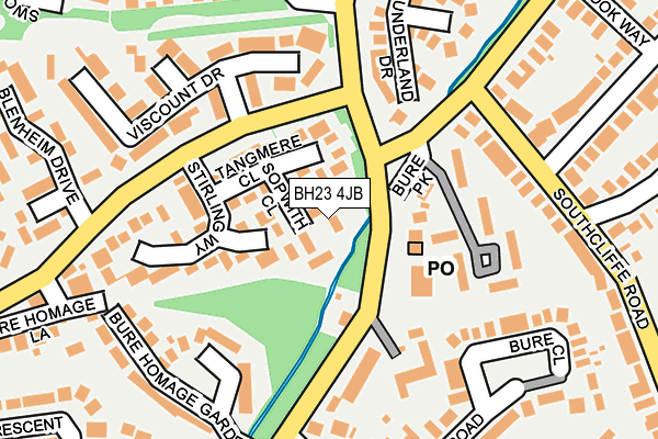 BH23 4JB map - OS OpenMap – Local (Ordnance Survey)
