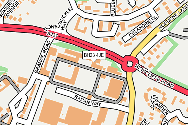BH23 4JE map - OS OpenMap – Local (Ordnance Survey)