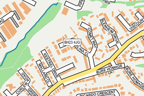 BH23 4JG map - OS OpenMap – Local (Ordnance Survey)