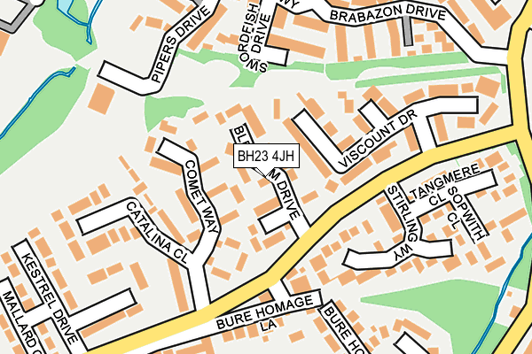 BH23 4JH map - OS OpenMap – Local (Ordnance Survey)