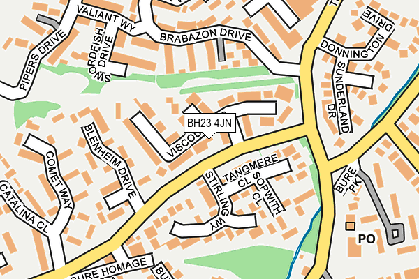 BH23 4JN map - OS OpenMap – Local (Ordnance Survey)