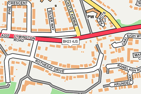 BH23 4JS map - OS OpenMap – Local (Ordnance Survey)