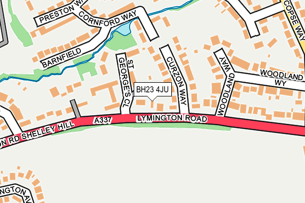 BH23 4JU map - OS OpenMap – Local (Ordnance Survey)