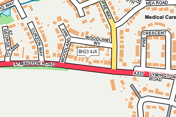 BH23 4JX map - OS OpenMap – Local (Ordnance Survey)