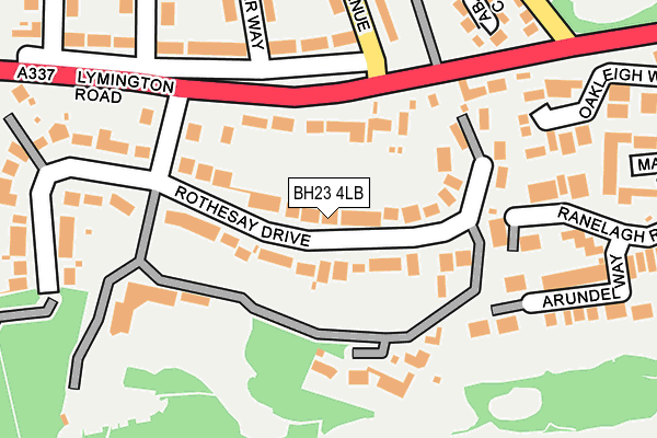 BH23 4LB map - OS OpenMap – Local (Ordnance Survey)