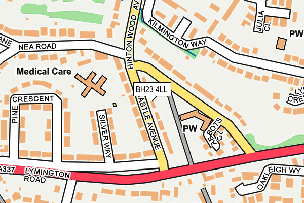BH23 4LL map - OS OpenMap – Local (Ordnance Survey)