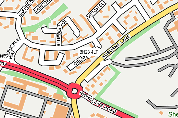 BH23 4LT map - OS OpenMap – Local (Ordnance Survey)