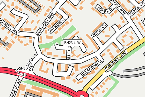 BH23 4LW map - OS OpenMap – Local (Ordnance Survey)