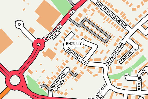 BH23 4LY map - OS OpenMap – Local (Ordnance Survey)
