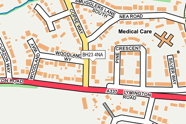 BH23 4NA map - OS OpenMap – Local (Ordnance Survey)