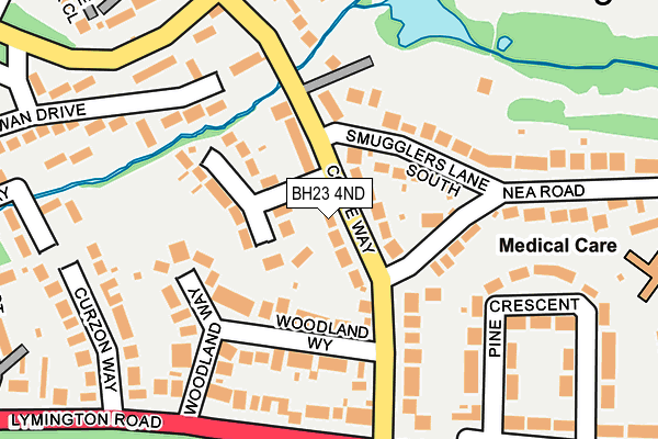 BH23 4ND map - OS OpenMap – Local (Ordnance Survey)