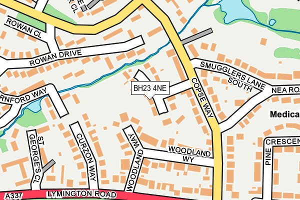 BH23 4NE map - OS OpenMap – Local (Ordnance Survey)
